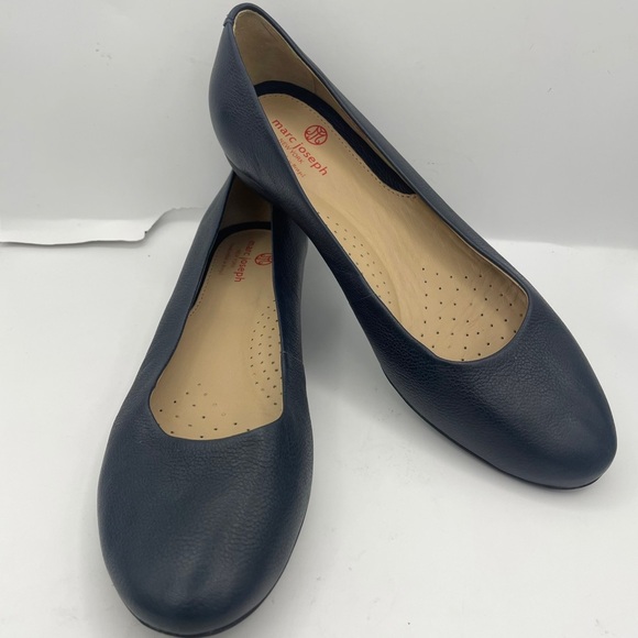 MARC JOSEPH leather cushion navy blue slip on flats women Size 7 1/2 - Picture 9 of 10